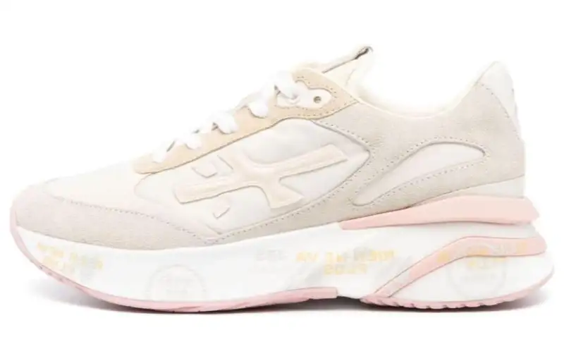 PREMIATA Cow Leather Low top Casual Shoes Women's Beige Pink