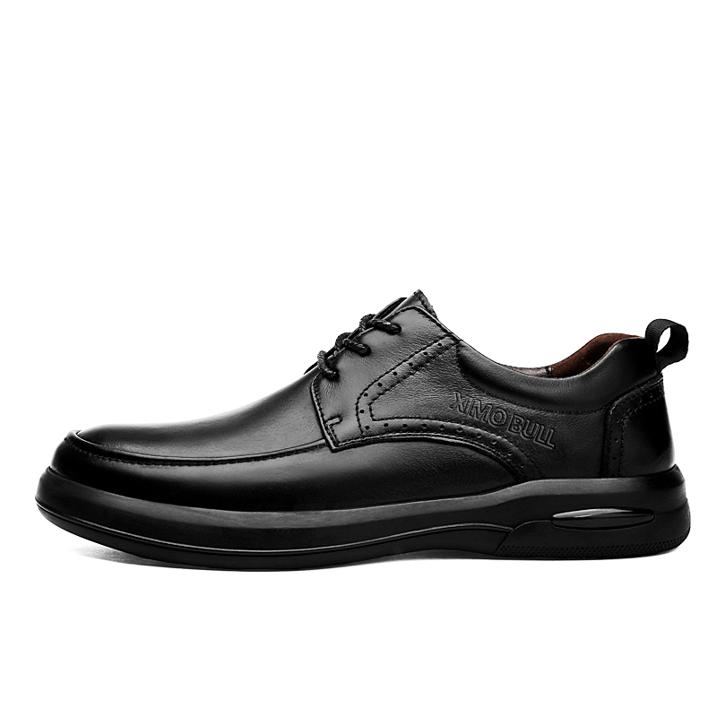 XIMO BULL first-layer cowhide business casual commuting good looks young temperament texture comfortable and soft delicate retro British workplace meeting derby minimalist style dad formal leather shoes men