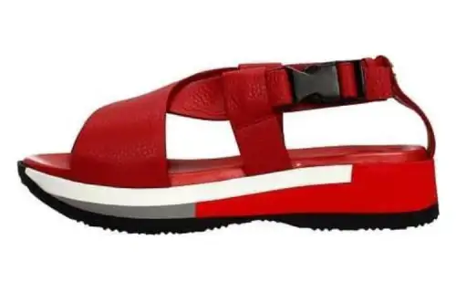 PHILIPPE MODEL Leather One Strap Sandals Women's Red