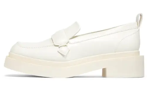 CHARLES&KEITH Pu Loafers Women's Pink White