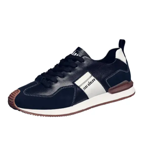 JANE HARLOW Cow Split Leather Low top Casual Shoes Men's Black