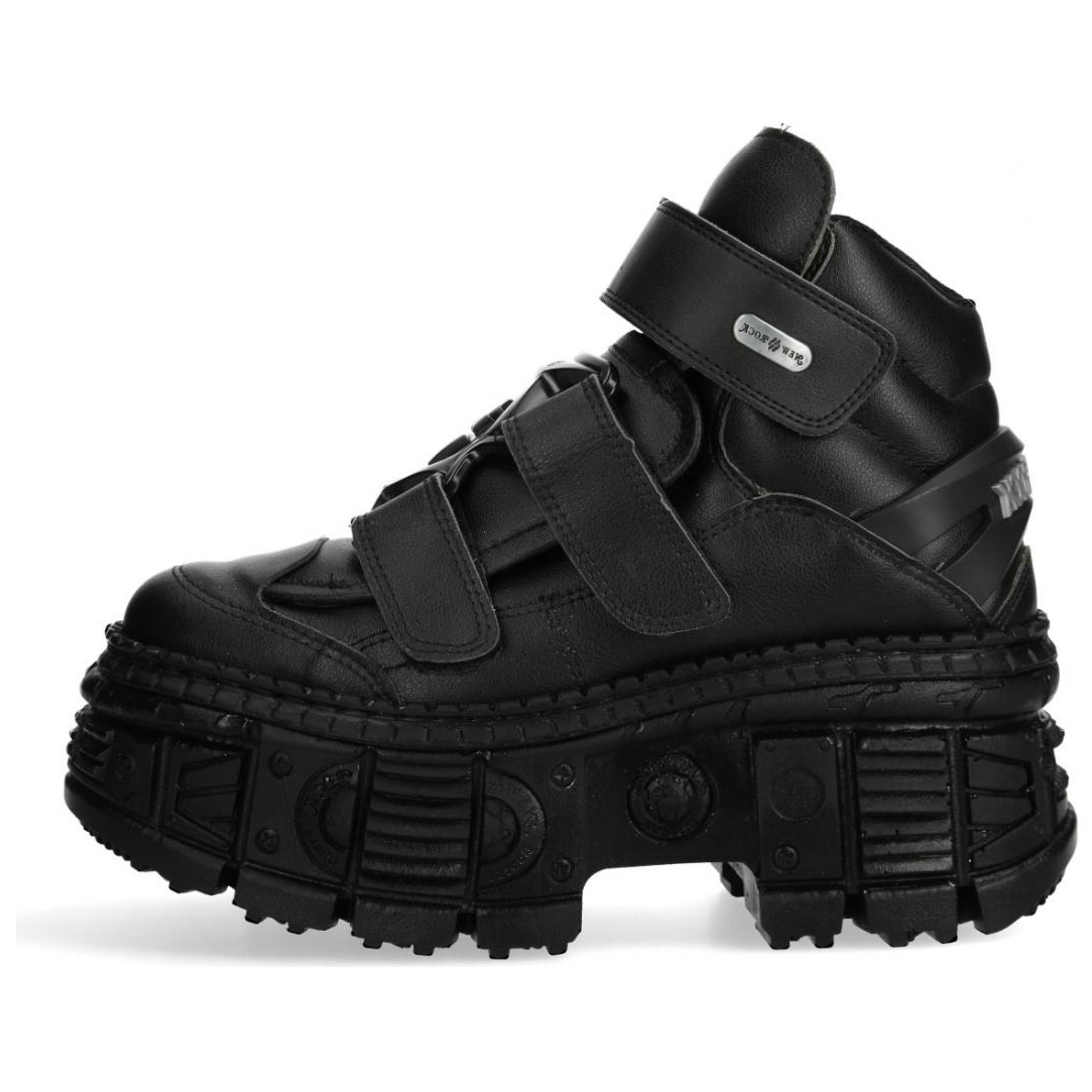 NEW ROCK Slip Resistant Abrasion Resistant High top Casual Shoes Unisex Black