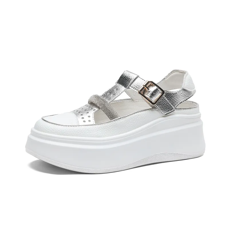 D FUSE SCANDINAVIA Beach Sandals, Roman Sandals, Sports Sandals Cow Split Leather Roman Sandals Women's