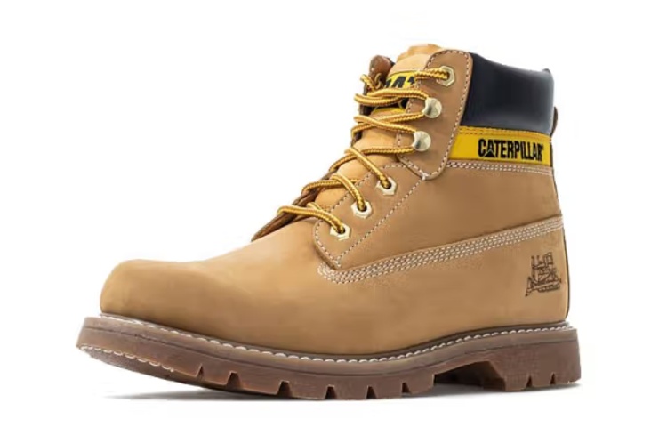 CAT Colorado Thermal Waterproof Abrasion Resistant Short Outdoor Work Boots Men's Brown Yellow