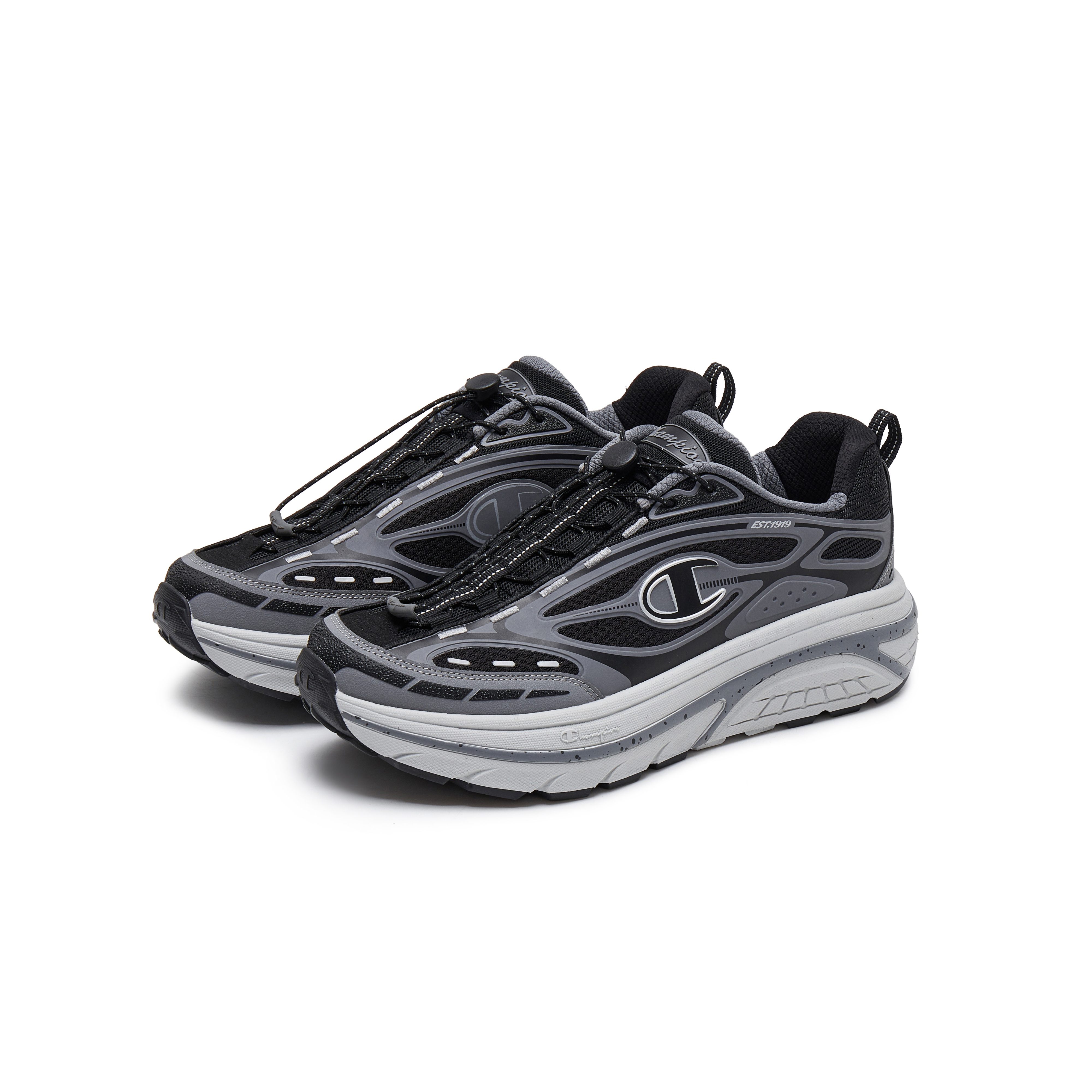 Champion Synthetic Leather Low top Running Shoes Men’s Black/Smoke Gray
