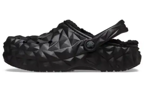 Crocs Classic Clog Lined Geometric Shoes 'Black' Women's