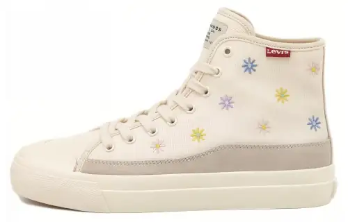 Levis Slip Resistant Cushioning High top Skateboard Shoes Women's Beige Gray