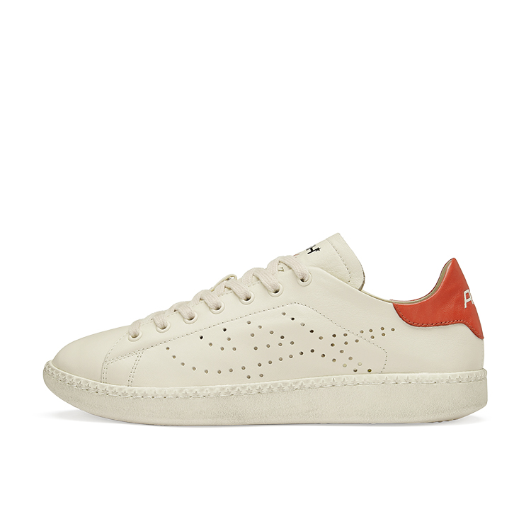 ASH Super Collection Cow Leather Low top Casual Shoes Women's Ecru Red Tail