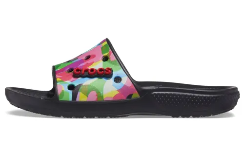 Crocs Classic Bubble Block Slides 'Black Multi'