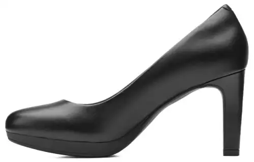 Clarks Leather Slim Heel High Heels 8cm Women's Black