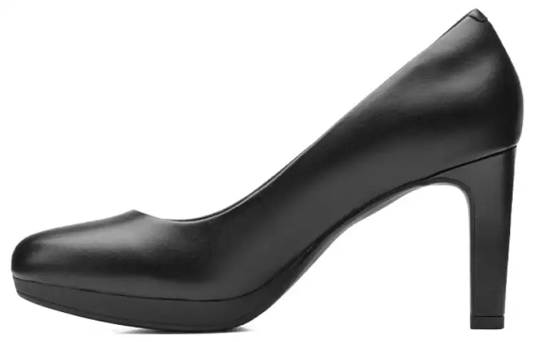 Clarks Leather Slim Heel High Heels 8cm Women's Black