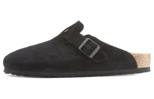 Birkenstock Boston Collection Suede Stylish Sandal Men's Black