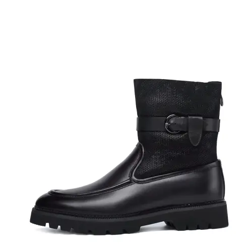 Chrisdien Deny Cow Leather Ankle Boots Men's Black