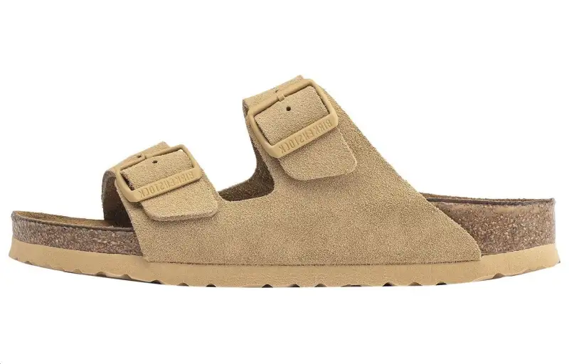 Birkenstock Arizona Suede Slide Slippers Unisex Khaki