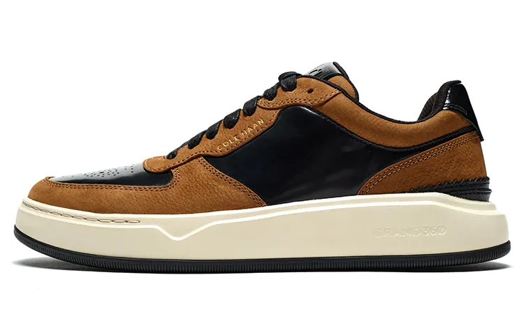 COLE HAAN Athletic Shoes Skateboard Shoes Cow Leather Low top Casual Shoes Men's Dark Brown