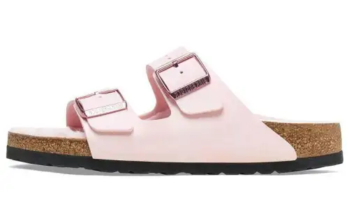 Birkenstock Microfiber Slide Slippers Women's Light Rose Gold Narrow