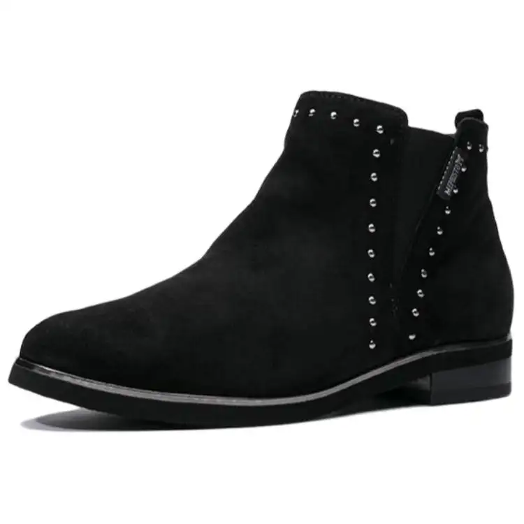 MEPHISTO Top Grain Cow Leather Ankle Boots Women's Black