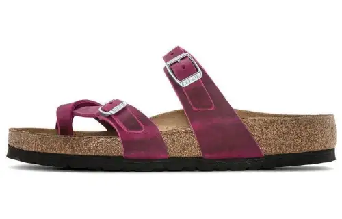 Birkenstock Suede Slide Slippers Women's Fuchsia Narrow