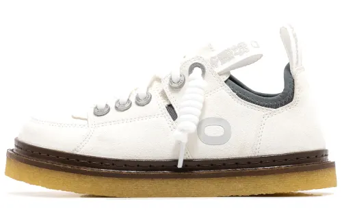 OETZI Cow Split Leather Low top Skateboard Shoes Unisex White
