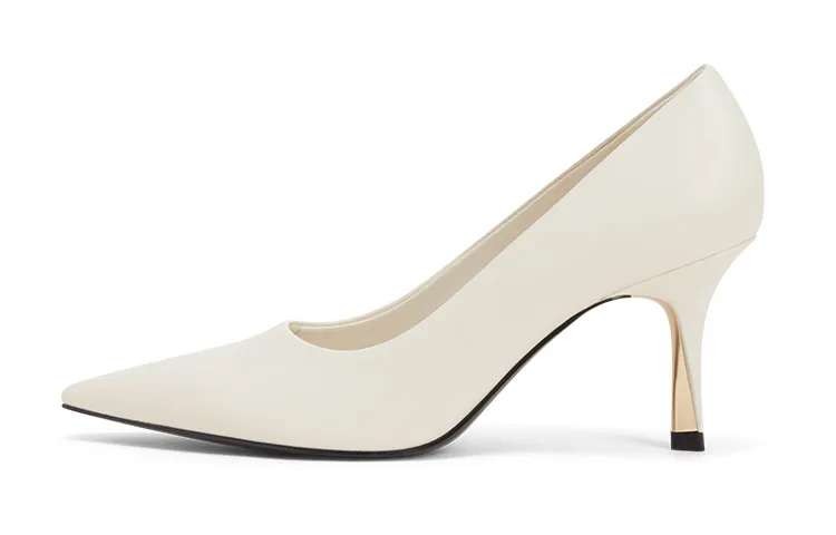 CHARLES&KEITH High Heels Women's Beige/Black/Pink White
