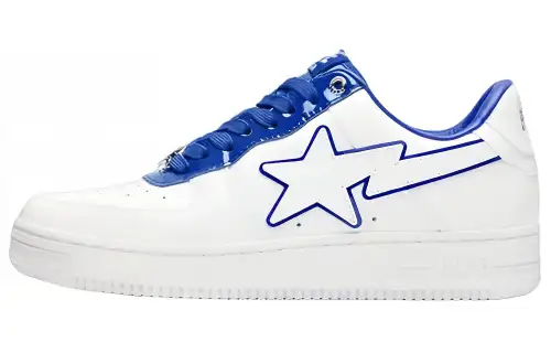 BAPE A BATHING APE Bape Sta Patent Leather White Blue