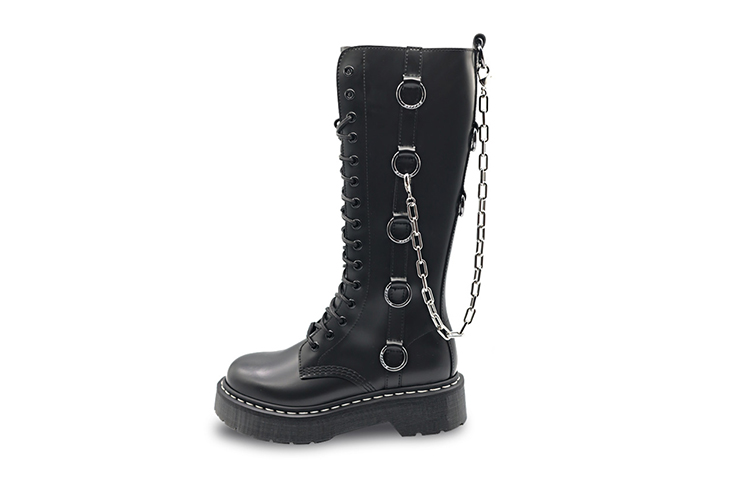 BEFFON Cow Split Leather Long Shaft Boots Women's Black