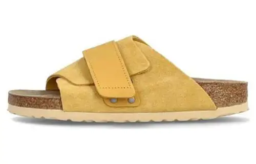 Birkenstock Suede Slide Slippers Unisex Yellow Regular