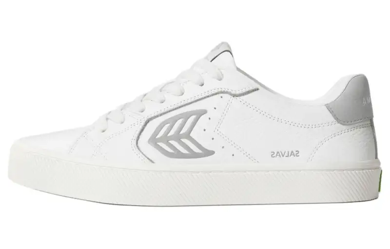 CARIUMA Leather Low top Skateboard Shoes Unisex White