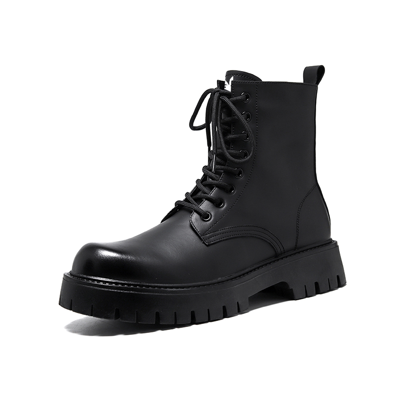 Playboy Зимние ботинки Playboy в красивом гонконгском стиле. винтаж популярный для отдыха Универсальный замшевый удерживающий тепло Ветрозащитный нескользящие Износостойкое невидимое увеличение высокая Удобная защита ног для уличного мотоцикла сторона с замками Спецодежда короткоствольная берцы мужской стиль