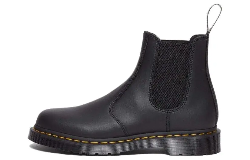 Dr.Martens Leather Short Chelsea Boots Unisex Black