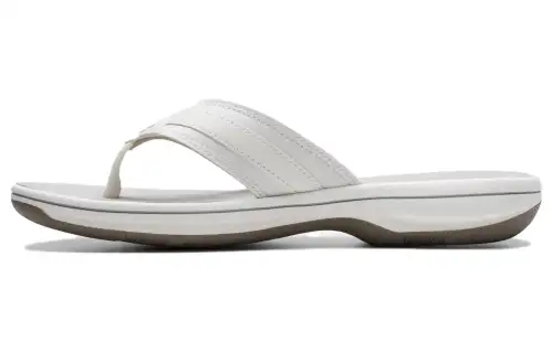 Clarks Leather Flip Flops 3cm Women's White