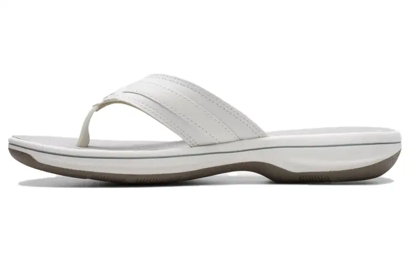 Clarks Leather Flip Flops 3cm Women's White
