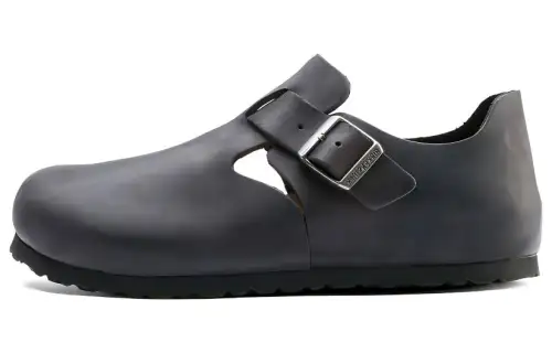 Birkenstock Leather Low top Casual Shoes Men's Black Narrow