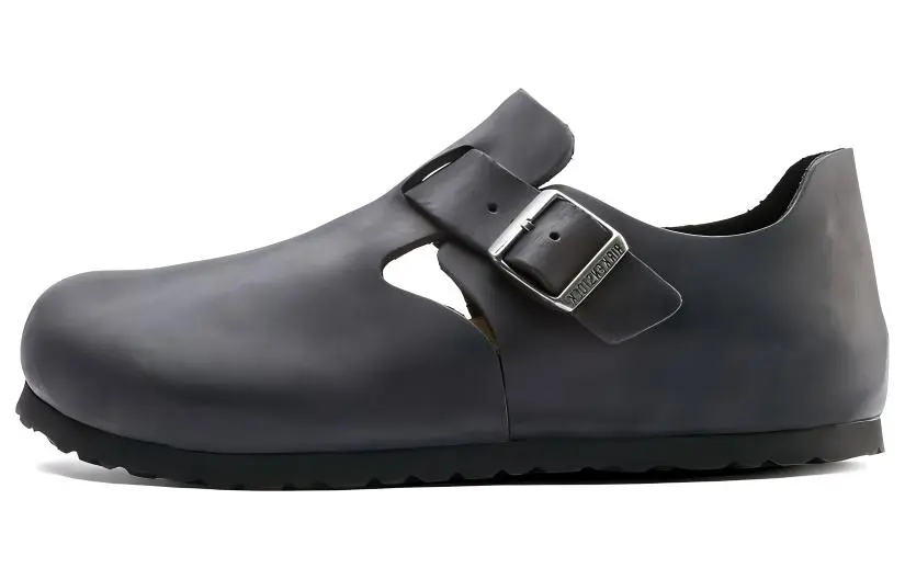 Birkenstock Leather Low top Casual Shoes Men's Black Narrow