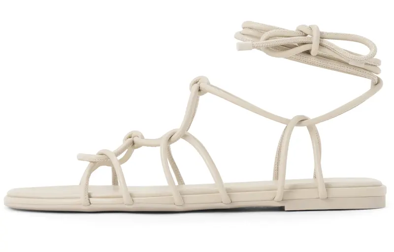 CHARLES&KEITH Small Ck Pu One Strap Sandals 1.3cm Women's Beige/Black
