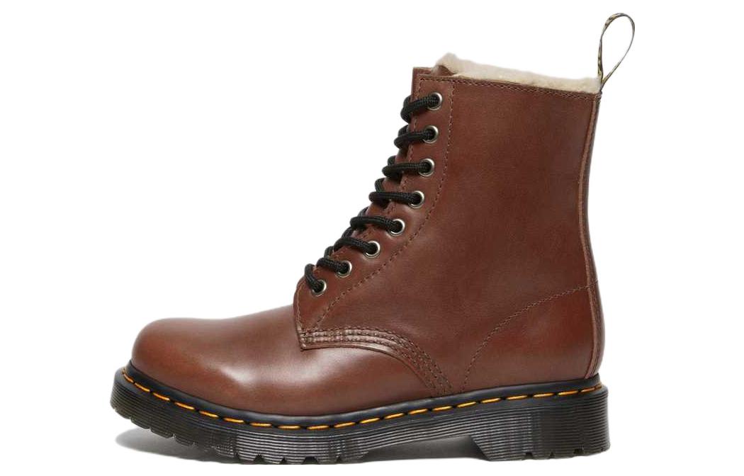 Dr.Martens Martin 1460 Leather Fashionable Warm Short Martin Boots Women's Brown
