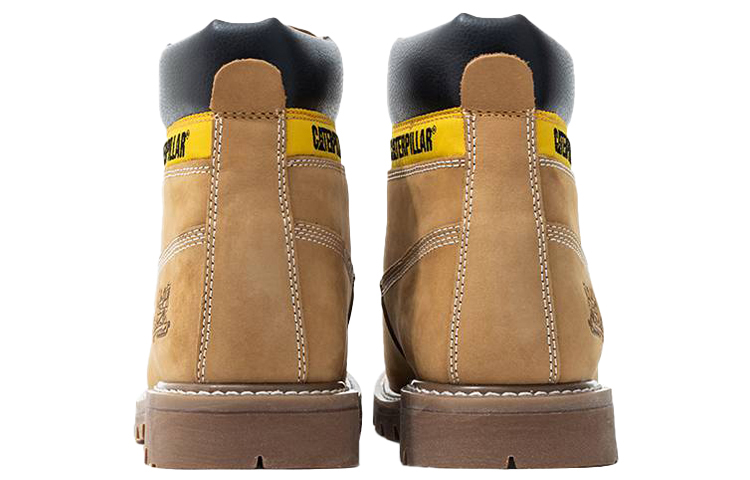 CAT Colorado Thermal Waterproof Abrasion Resistant Short Outdoor Work Boots Men's Brown Yellow