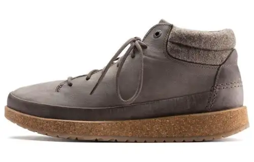 Birkenstock Leather Mid top Casual Shoes Unisex Taupe Regular