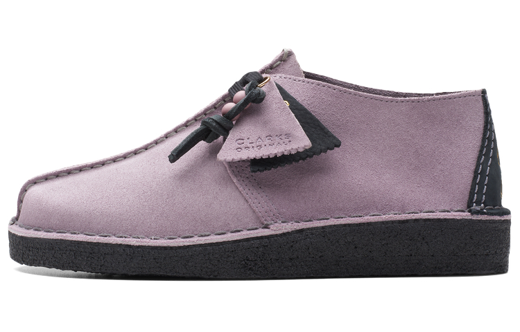 Clarks Originals Cow Split Leather Abrasion Resistant Breathable Low top Casual Shoes Women's Purple