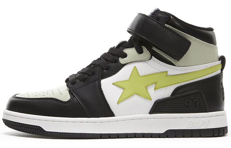 Мужские кеды A BATHING APE BLOCK STA HI (черно-зеленые)