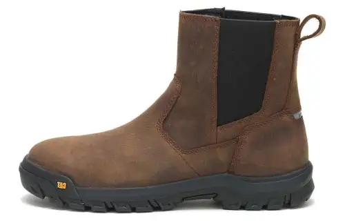 CAT Leather Short Chelsea Boots Men's Brown