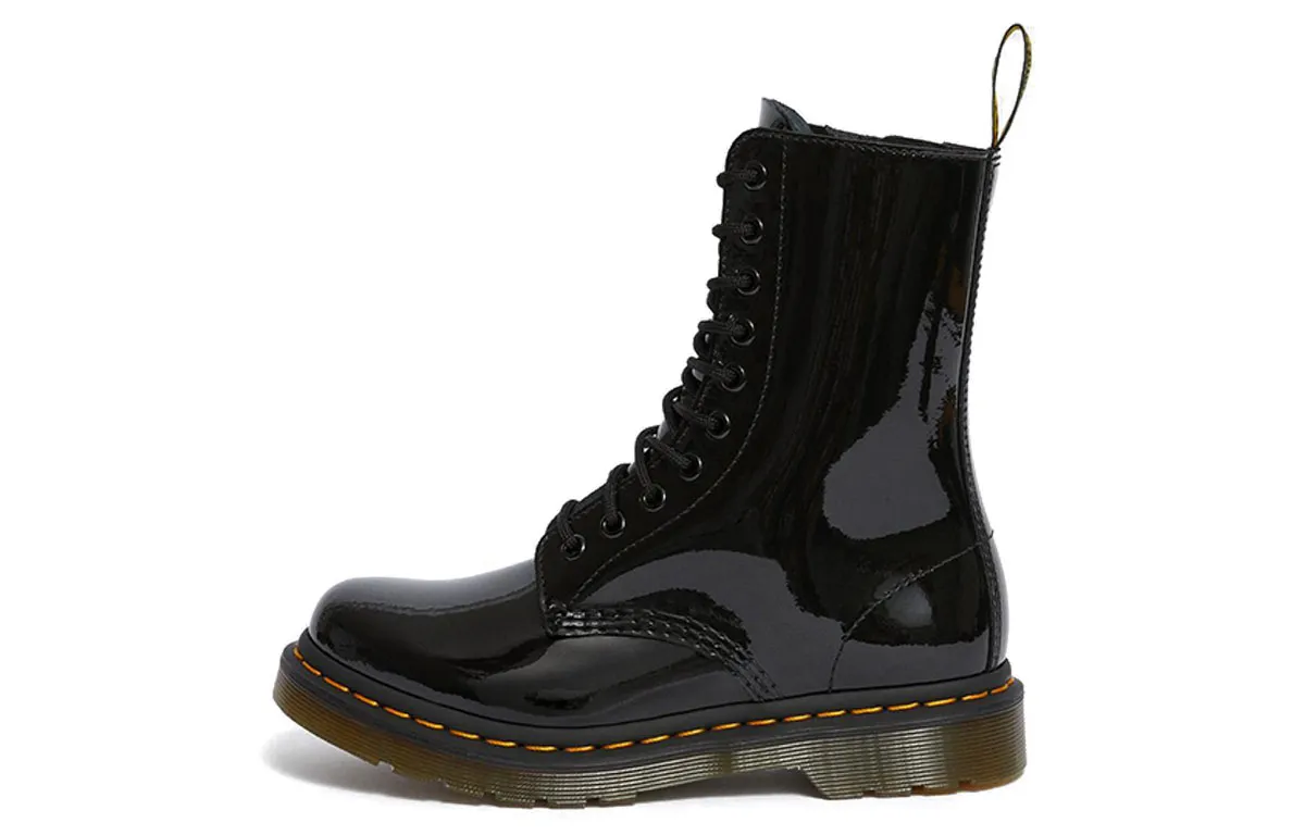 Dr. Martens 1490 Patent Lamper Boots Black Women's