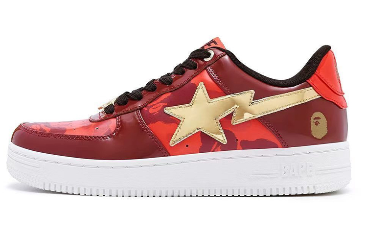 Мужские кеды A BATHING APE BAPE STA CNY Project (красно-белые)