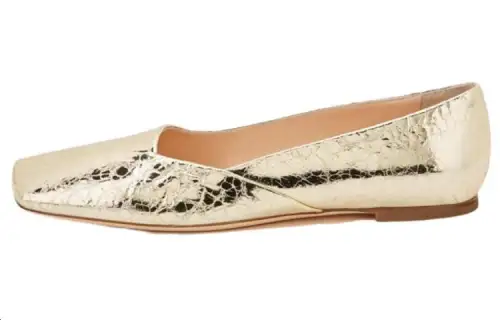 AGL Sheepskin Casual Shoes 0.8cm Women's Gold