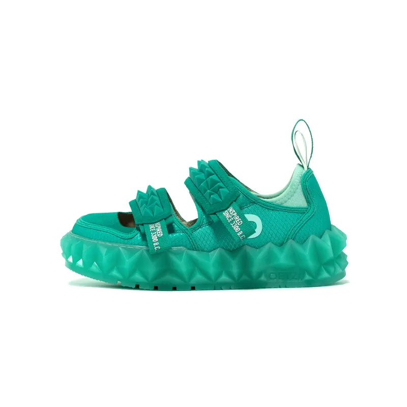 OETZI Ice Man Oz Fabric Low top Fashion Closed Toe Slippers Women's Blue Green