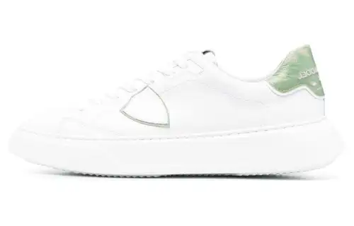 PHILIPPE MODEL Leather Low top Skateboard Shoes Men's White Light Green
