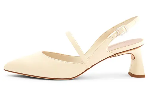 CHARLES&KEITH Pu Chunky Heel High Heels 5.1cm Women's Pink White