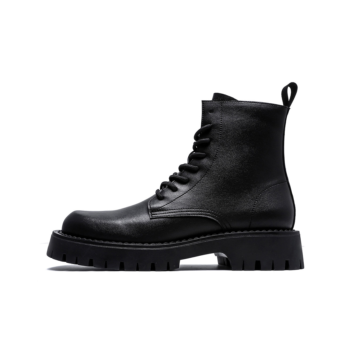 Mark Hua Fei FAIRWHALE Autumn and winter cooling plus velvet to keep warm and comfortable, trendy casual transparent bottom, increased wear resistance, hiking, non-slip fashion, travel British workwear, short Martin boots, men's style