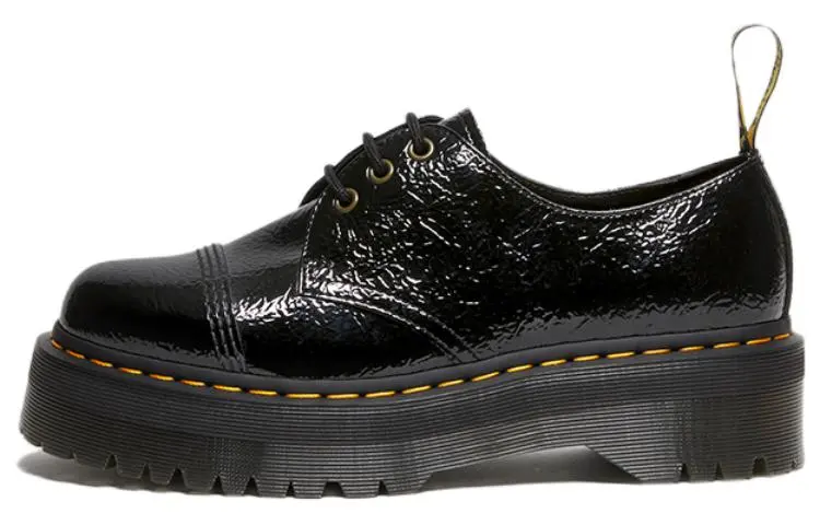 Dr. Martens 1461 Distressed Patent Leather Platform Shoes 'Black' Women's