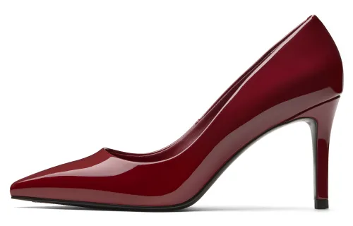 CHARLES&KEITH Small Ck PU, Textile Slim Heel High Heels 8cm Women's